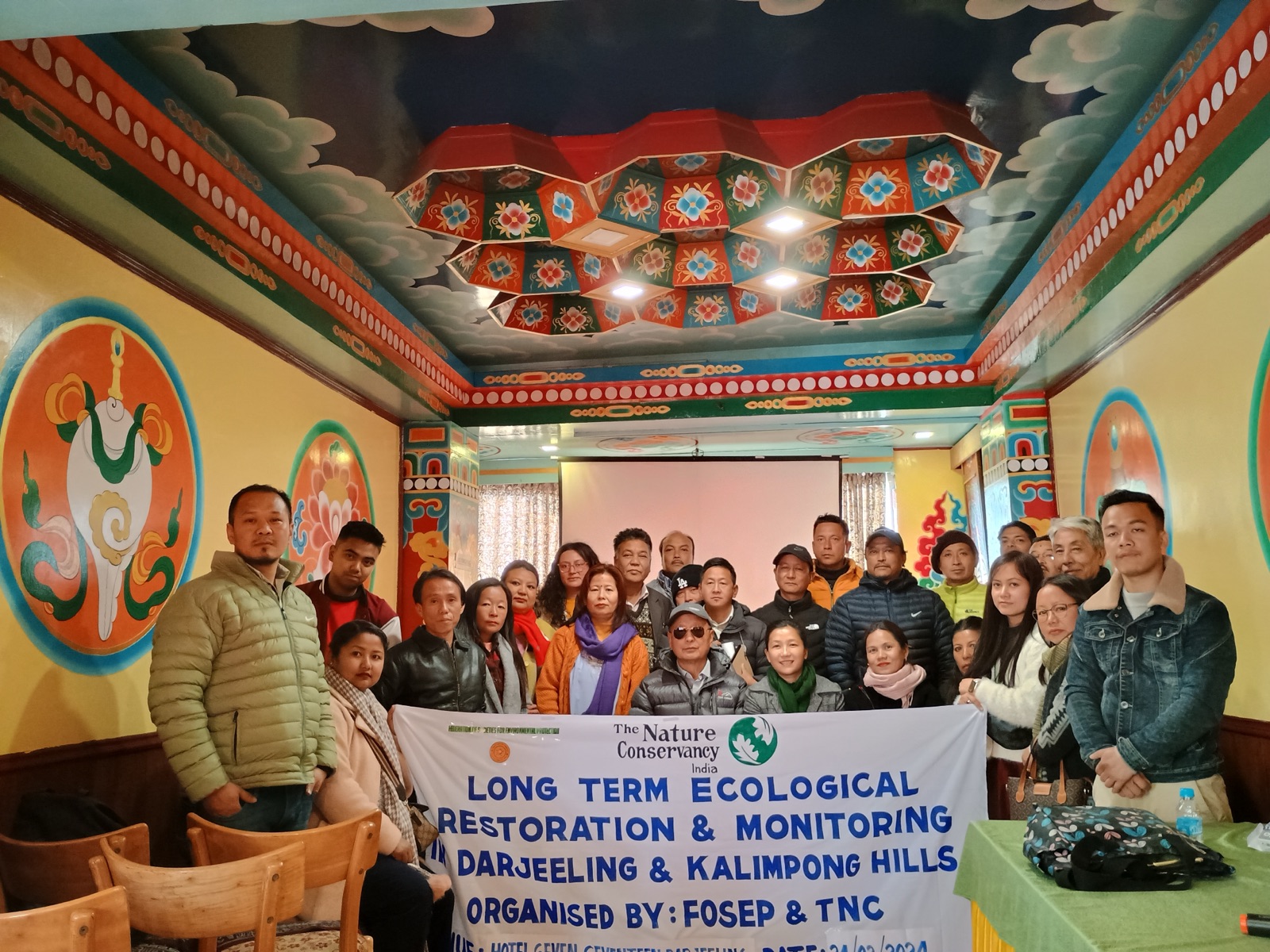 FOSEP and The Nature Conservancy members at a long-term ecological restoration and monitoring event in the Darjeeling and Kalimpong hills