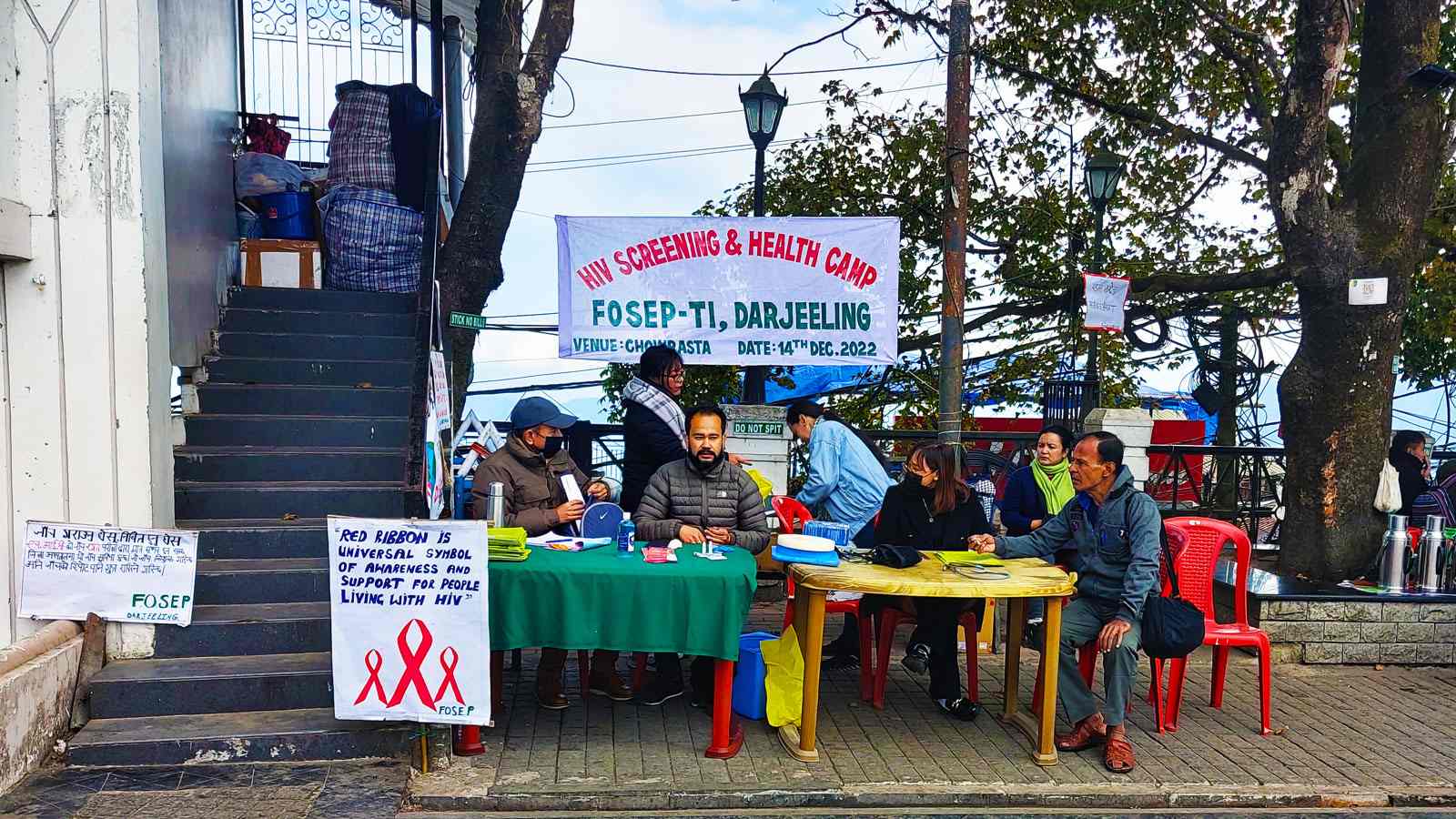 FOSEP-TI HIV screening and health camp at Chowrasta, Darjeeling